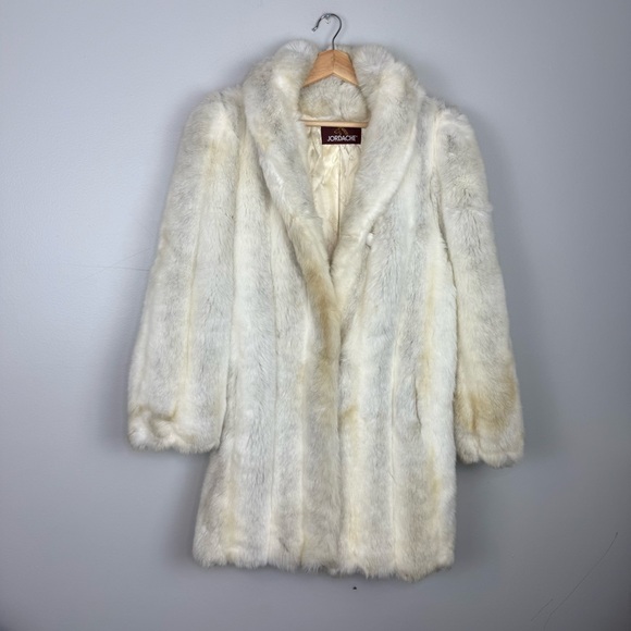 Jordache Faux Fur Coat Vtg 1980’s Women made in USA Retro Boho Hippie - Picture 1 of 14